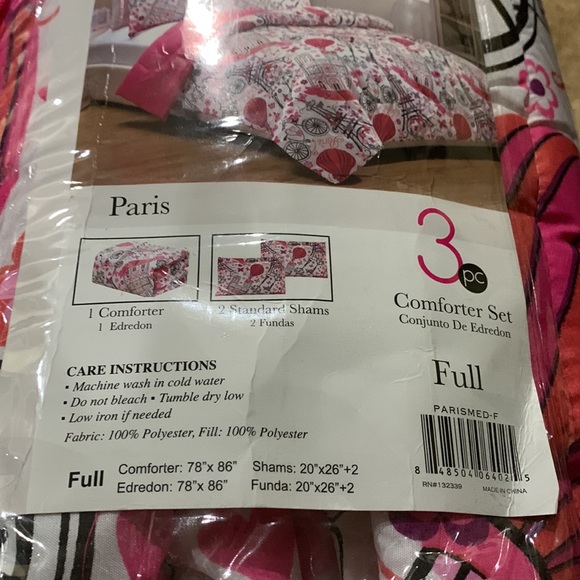 Compass New w/tag Full Paris Comforter Set - Picture 4 of 5